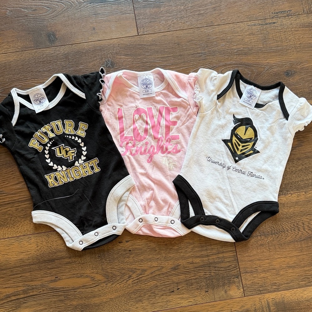 Baby Onesie Set - Black, Pink, White